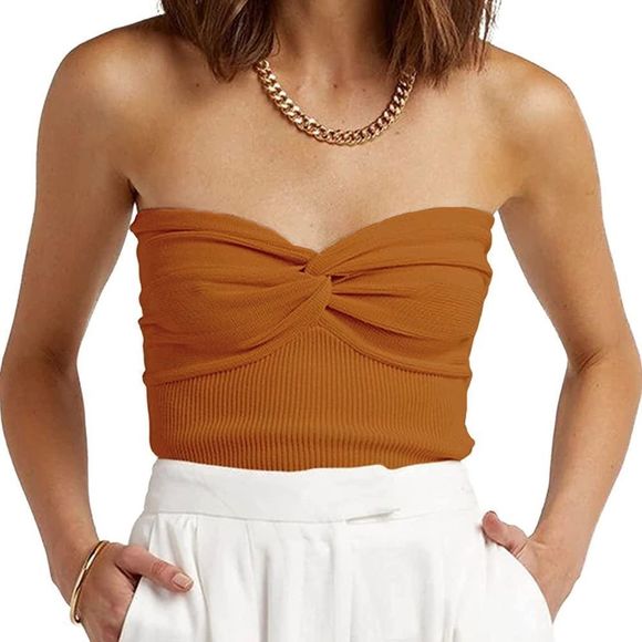 Ribbed Knit Tube Top - Picture 1 of 5